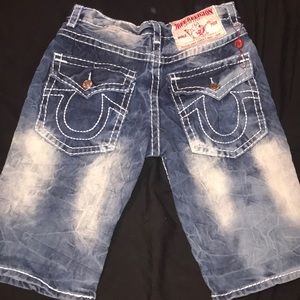 Stonewashed True Religion Shorts